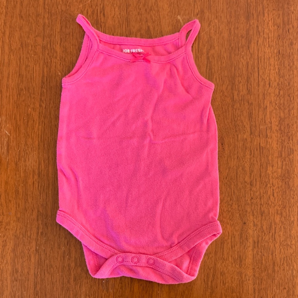 😊FREE😊 Joe Fresh Bright Pink Baby Tank Bodysuit size 3-6m